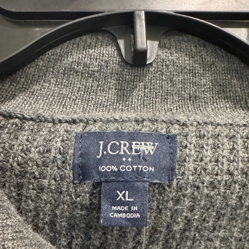 J. Crew Men's Gray Quarter-Zip Sweater 100% cotton